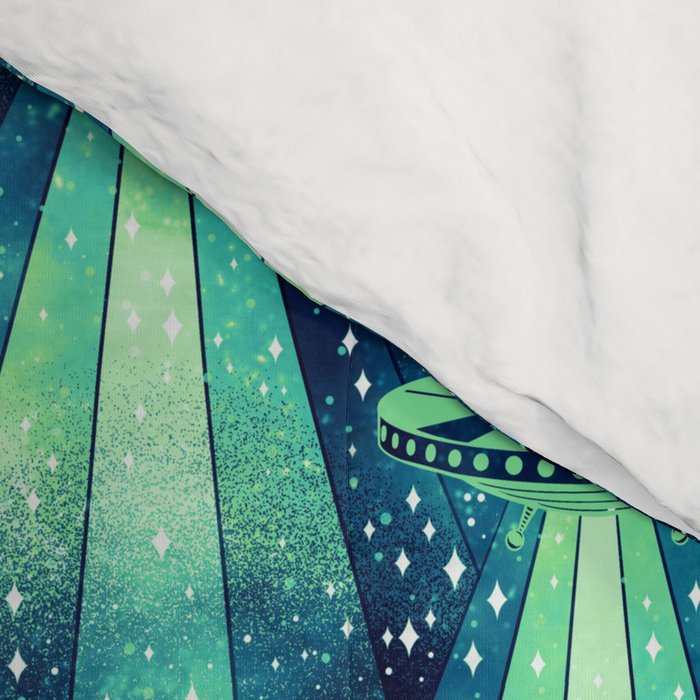 Cosmic UFO - Galactic Green Comforter Gallery Image 4