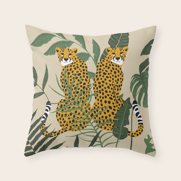 Palm Jungle Cheetah Prints Throw Pillow Gallery Image 6