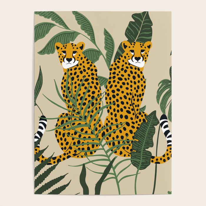Palm Jungle Cheetah Prints Poster Gallery Image 4