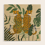 Palm Jungle Cheetah Prints Wood Wall Art Gallery Image 1