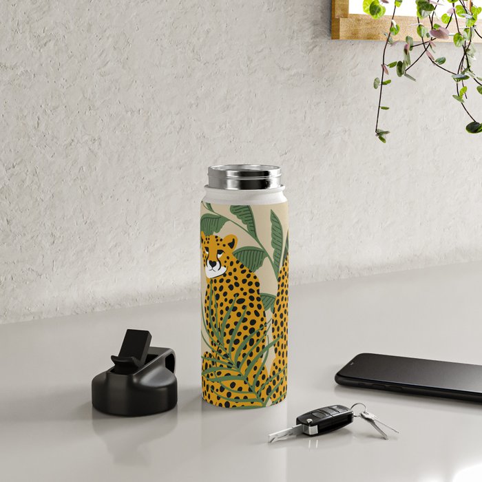 Palm Jungle Cheetah Prints Water Bottle Gallery Image 4