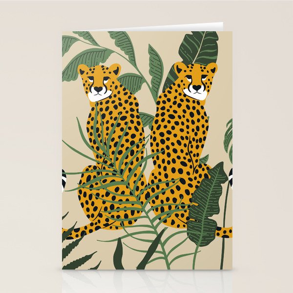 Palm Jungle Cheetah Prints Stationery Card Gallery Image 1