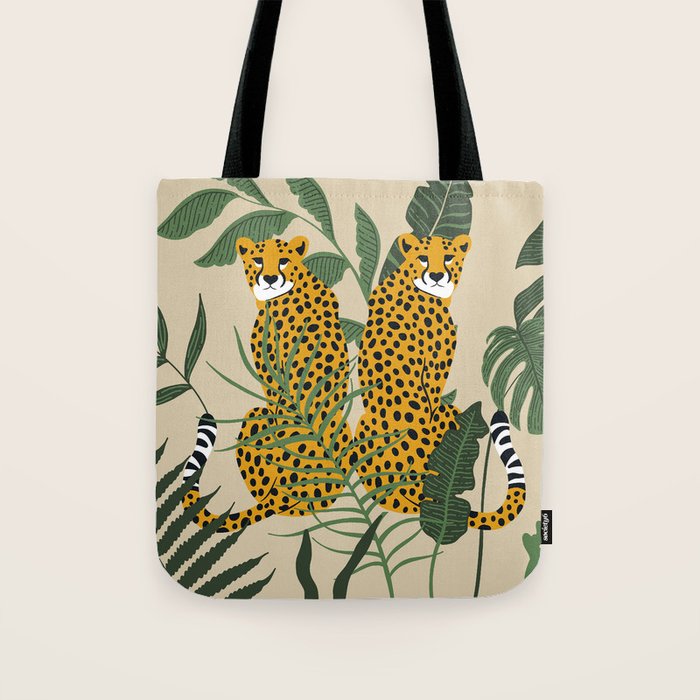 Palm Jungle Cheetah Prints Tote Bag Gallery Image 1