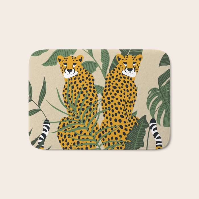 Palm Jungle Cheetah Prints Bath Mat Gallery Image 1