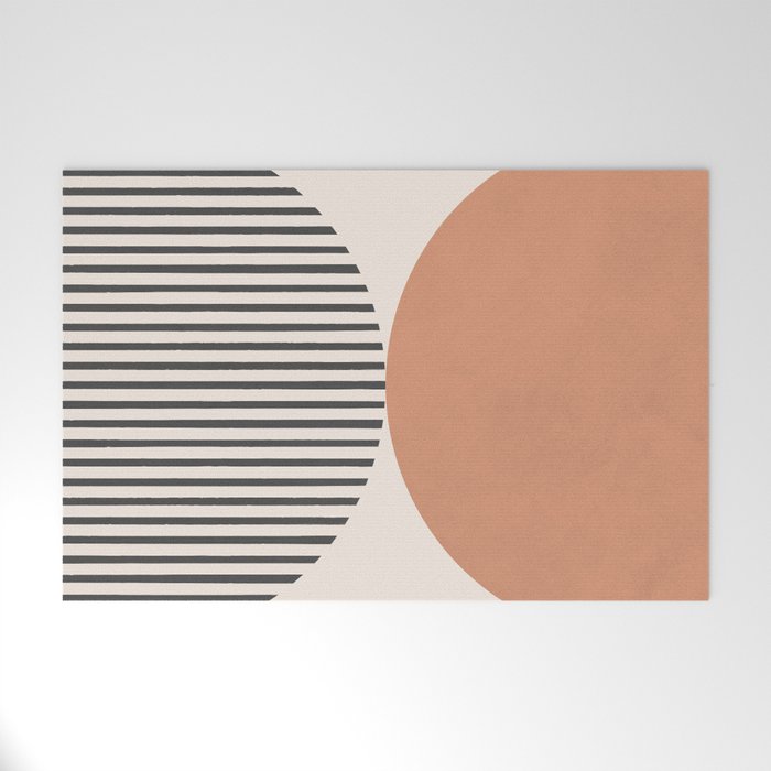 Semicircle Stripes - Terracotta Welcome Mat Gallery Image 1