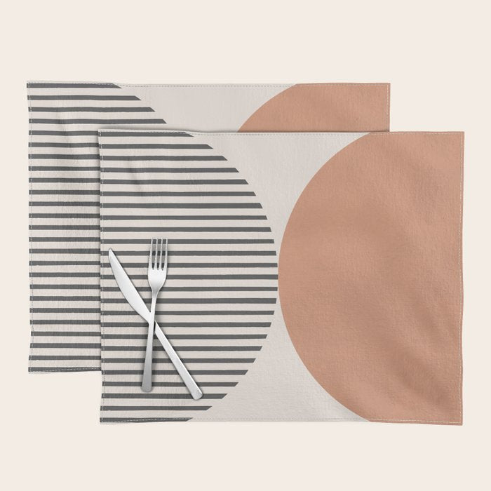 Semicircle Stripes - Terracotta Placemat Gallery Image 1