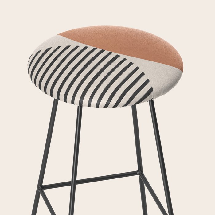 Semicircle Stripes - Terracotta Stool Gallery Image 2