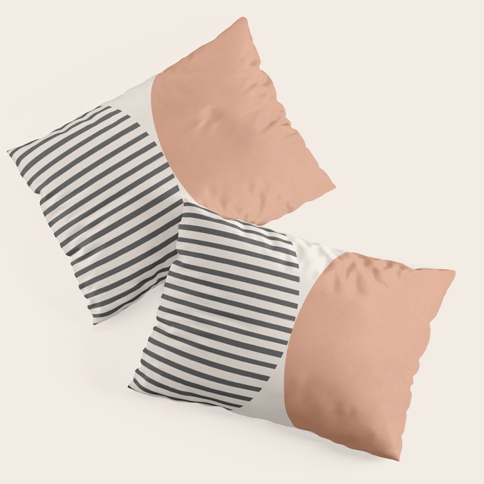 Semicircle Stripes - Terracotta Pillow Sham Gallery Image 1