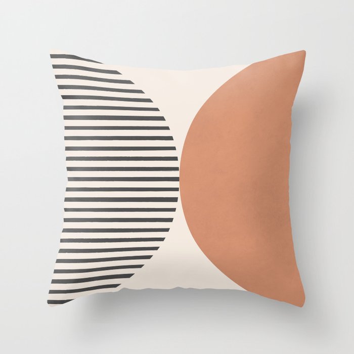 Semicircle Stripes - Terracotta Throw Pillow Gallery Image 6