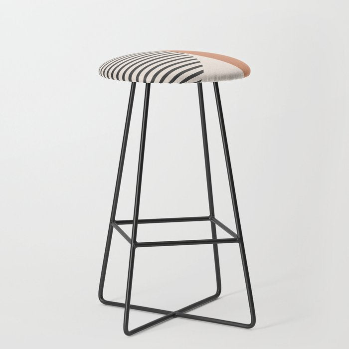 Semicircle Stripes - Terracotta Stool Gallery Image 1