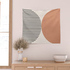 Semicircle Stripes - Terracotta Wall Tapestry Gallery Image 2