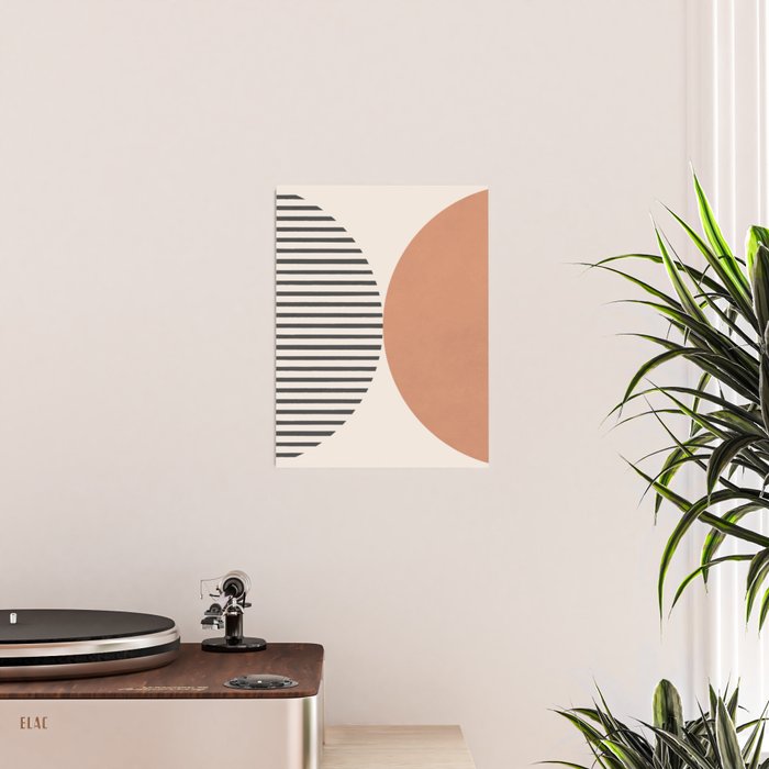 Semicircle Stripes - Terracotta Poster Gallery Image 2