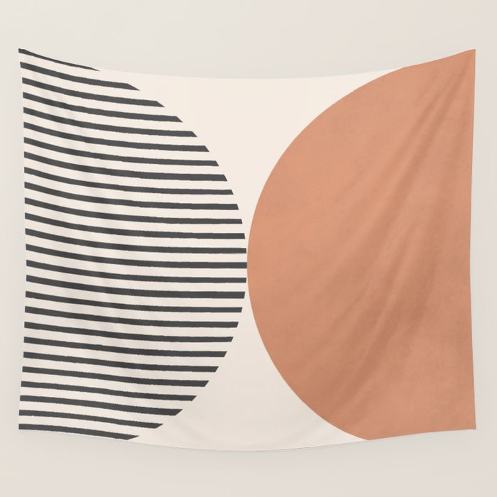 Semicircle Stripes - Terracotta Wall Tapestry Gallery Image 4