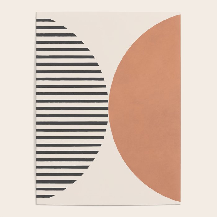 Semicircle Stripes - Terracotta Poster Gallery Image 1