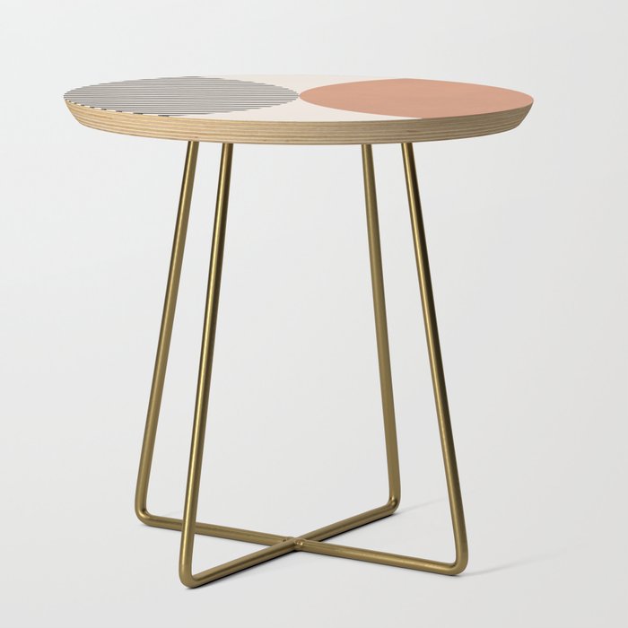 Semicircle Stripes - Terracotta Side Table Gallery Image 1