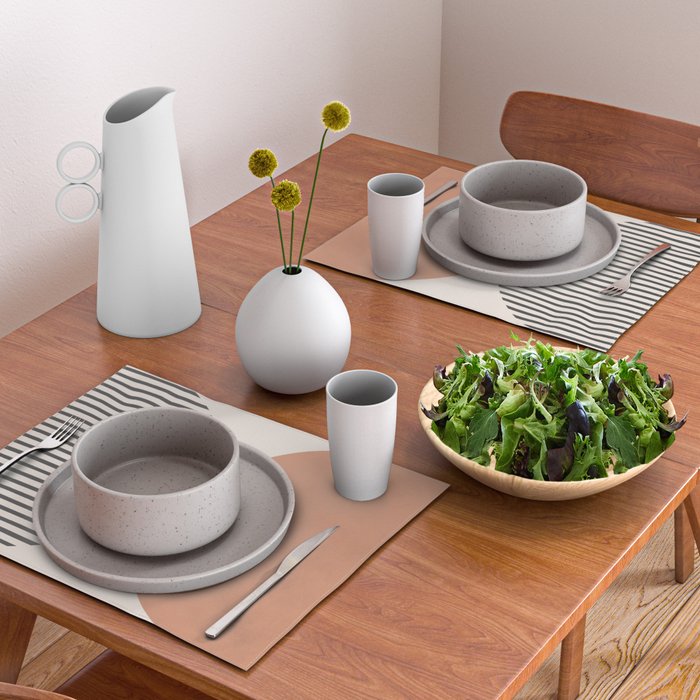 Semicircle Stripes - Terracotta Placemat Gallery Image 2