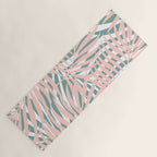 Summer, Tropical Green and Pink, Palm Leaves Pattern Yoga Mat Gallery Image 1