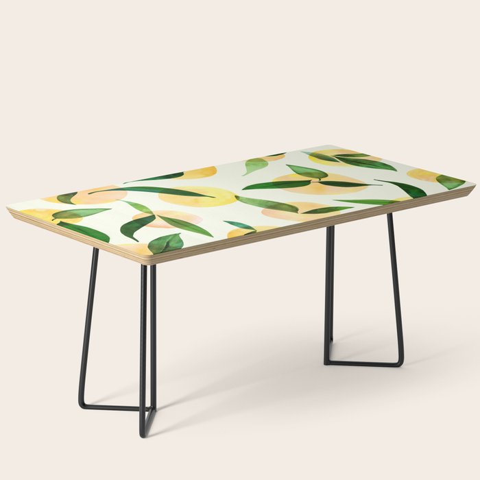 Sunny Lemon Print ~ Yellow and Green Coffee Table Gallery Image 1
