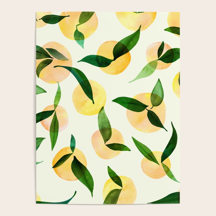 Sunny Lemon Print ~ Yellow and Green Poster Gallery Image 4