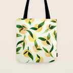 Sunny Lemon Print ~ Yellow and Green Tote Bag Gallery Image 1