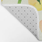 Sunny Lemon Print ~ Yellow and Green Bath Mat Gallery Image 2