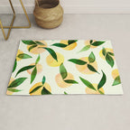 Sunny Lemon Print ~ Yellow and Green Rug Gallery Image 1
