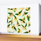Sunny Lemon Print ~ Yellow and Green Wall Mural Gallery Image 2