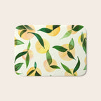 Sunny Lemon Print ~ Yellow and Green Bath Mat Gallery Image 1