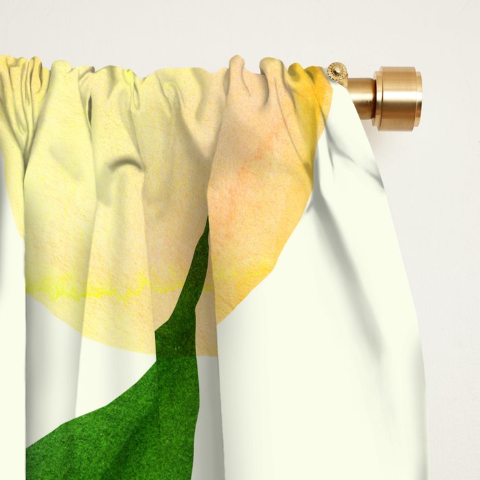 Sunny Lemon Print ~ Yellow and Green Window Curtain Gallery Image 2