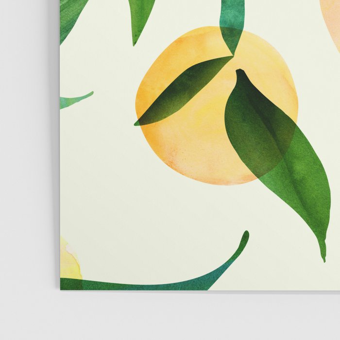 Sunny Lemon Print ~ Yellow and Green Poster Gallery Image 3