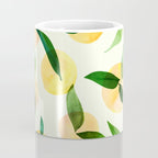 Sunny Lemon Print ~ Yellow and Green Coffee Mug Gallery Image 4