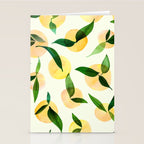 Sunny Lemon Print ~ Yellow and Green Stationery Card Gallery Image 2