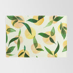 Sunny Lemon Print ~ Yellow and Green Rug Gallery Image 2