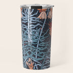 Poisonous flowers blue Damask Travel Mug Gallery Image 1