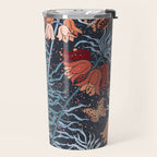 Poisonous flowers blue Damask Travel Mug Gallery Image 2