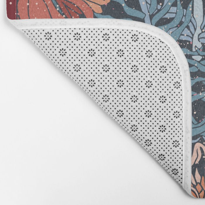 Poisonous flowers blue Damask Bath Mat Gallery Image 2