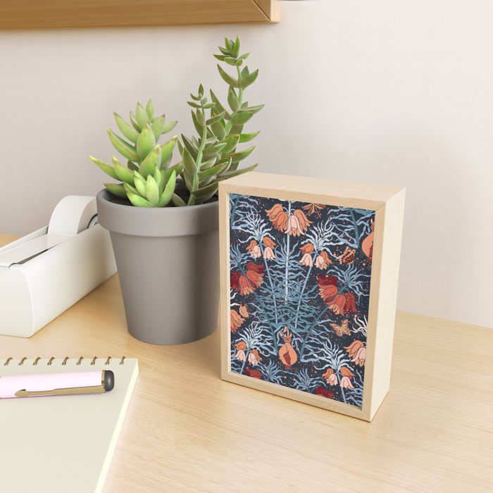 Poisonous flowers blue Damask Mini Art Print Gallery Image 2