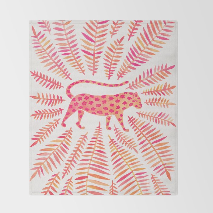 Jaguar - Pink OmbrÃ© Palette Throw Blanket Gallery Image 2