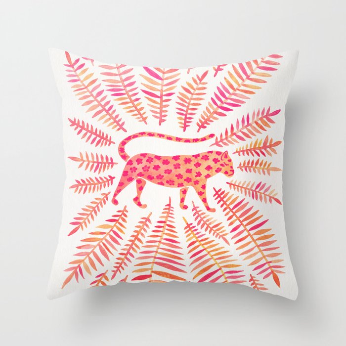 Jaguar - Pink OmbrÃ© Palette Throw Pillow Gallery Image 6