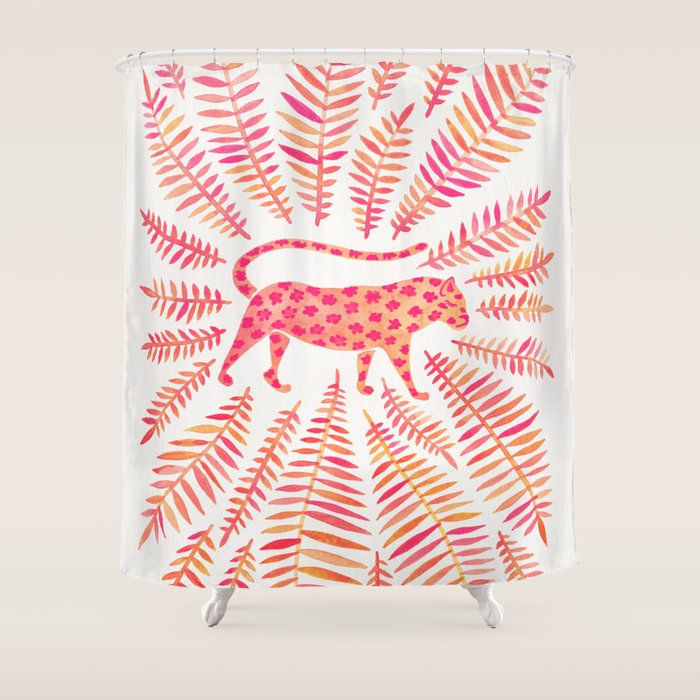 Jaguar - Pink OmbrÃ© Palette Shower Curtain Gallery Image 1