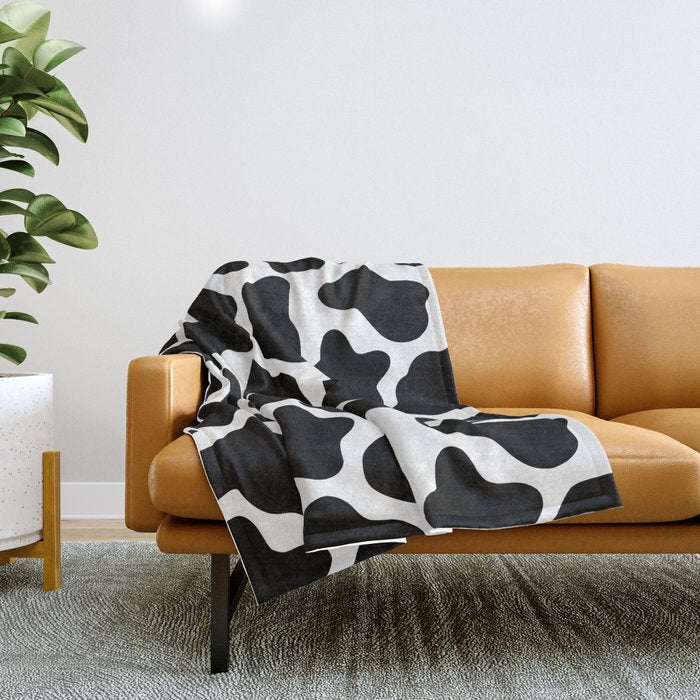Cow Print Throw Blanket Gallery Image 1