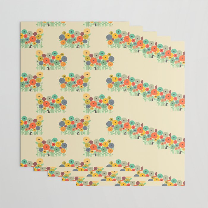 Cat in flower garden Wrapping Paper Gallery Image 3
