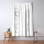 Minimalistic Line Art of Woman with Sunflower Window Curtain Gallery Image 5