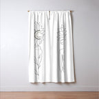Minimalistic Line Art of Woman with Sunflower Window Curtain Gallery Image 3