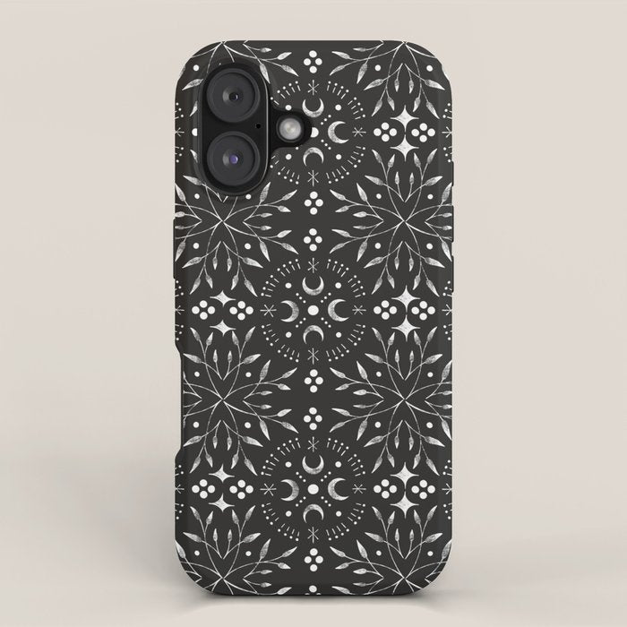Mystical mosaic lunar phases BN iPhone Case Gallery Image 1
