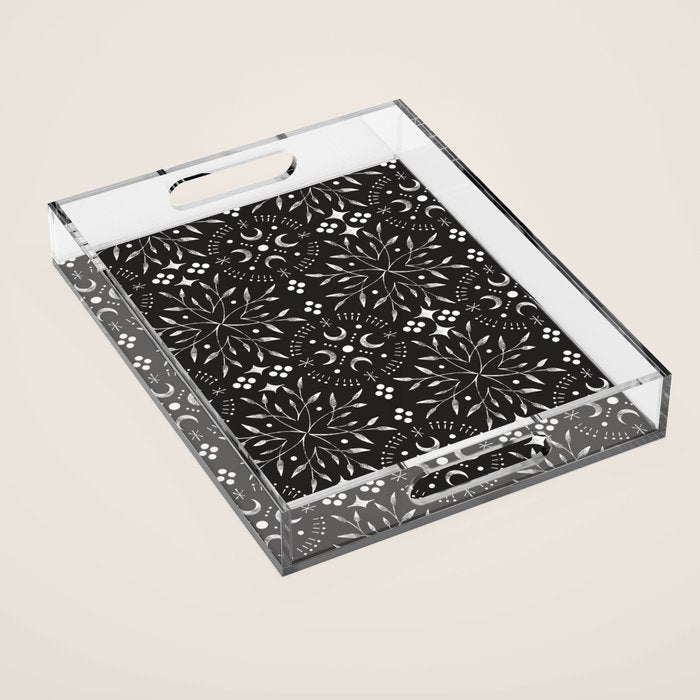 Mystical mosaic lunar phases BN Acrylic Tray Gallery Image 1