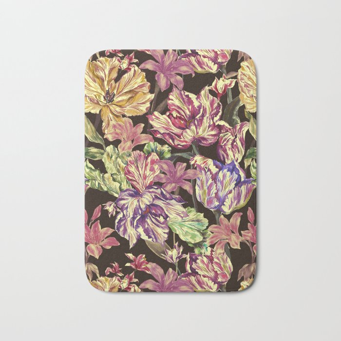 Watercolor Bloom in the Dark Bath Mat Gallery Image 1