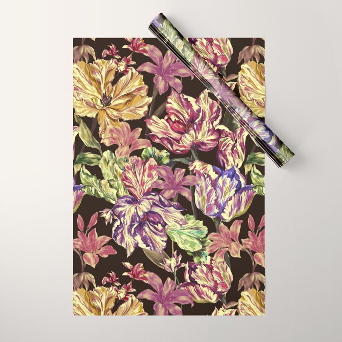 Watercolor Bloom in the Dark Wrapping Paper Gallery Image 1