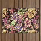 Watercolor Bloom in the Dark Outdoor Rug Gallery Image 1