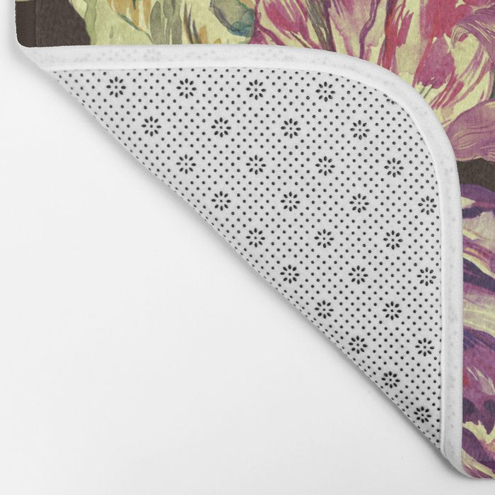 Watercolor Bloom in the Dark Bath Mat Gallery Image 2